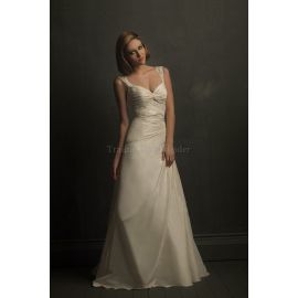 robe de mariée sexy sans manches taille régulière longueur au sol