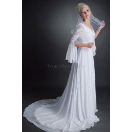 Robe de mariée formelle extravagante avec bordure et traine
