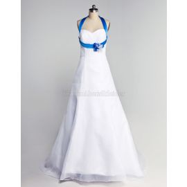 Robe de mariée spéciale sans manches en organza A-ligne