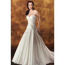 Princesse robe de mariée enchanteresse taille profonde avec corsage plissé