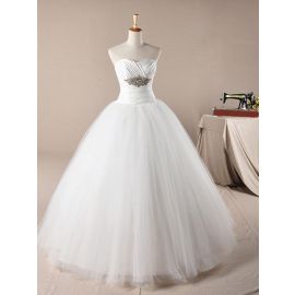 Robes de mariée froncées glamour tulle blanc duchesse
