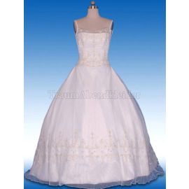 Robe de mariée romantique sans bretelles à encolure en zigzag