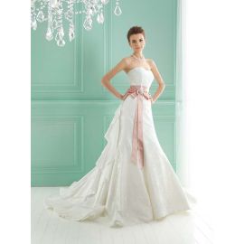 Glamour A-ligne robes de mariée en dentelle colorée avec ceinture