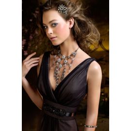 Luxueuse robe de demoiselle d'honneur glamour en mousseline de soie avec nœuds papillon