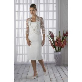 Robe de mariée simple sans manches zippée avec bordure