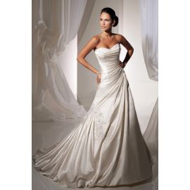 Robe de mariée sexy taille naturelle vintage avec corsage plissé