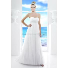 robe de mariée moderne sans bretelles avec applique