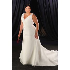 Une ligne en mousseline de soie sexy robe de mariée grande taille