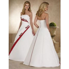 Robes de mariée élégantes longues sans train en satin
